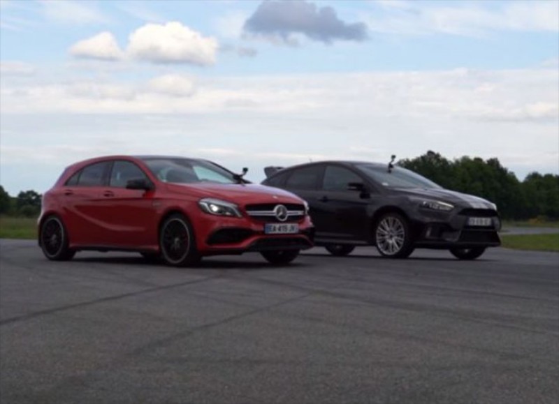 Ford Focus RS vs Mercedes-AMG A45 (video)