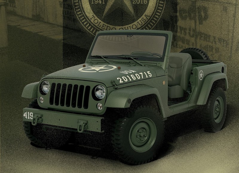 Ένα Jeep Wrangler με εμφάνιση Willys