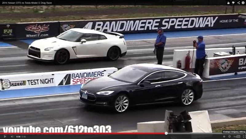 VIDEO: Κόντρα Nissan GTR vs Tesla Model S