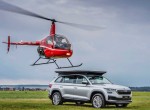 Ελικόπτερο προσγειώθηκε πάνω στο SUV της Skoda (video)