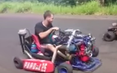 Go-kart με 4κύλινδρο turbo μοτέρ (video)