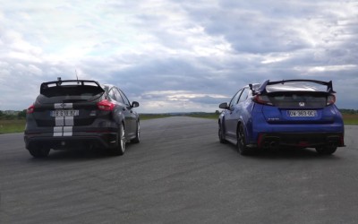 Honda Civic Type R vs Ford Focus RS (video)