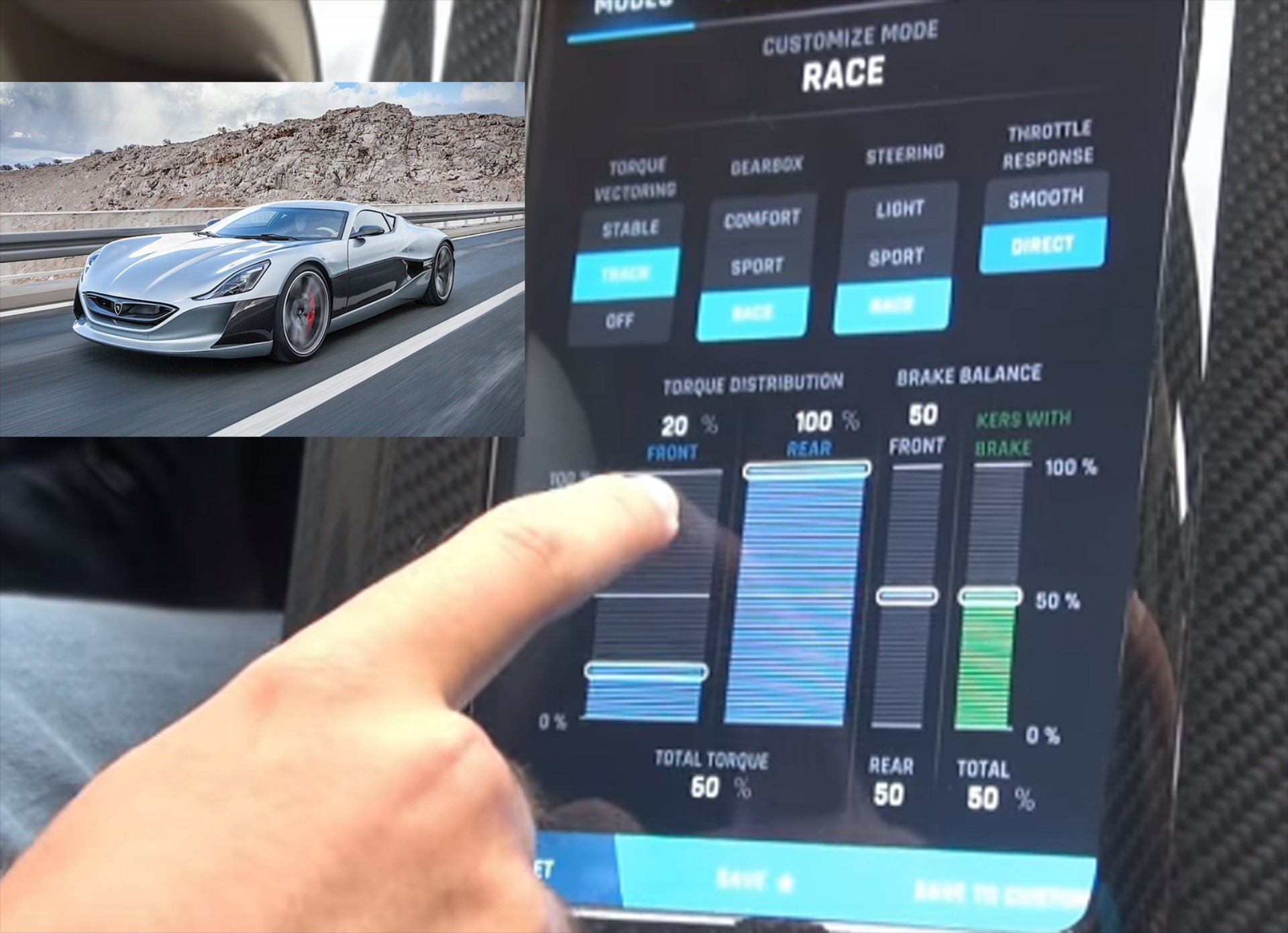 Τι δείχνει η κεντρική οθόνη του Rimac Concept One; (video)