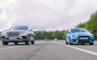 Ford Focus RS vs Bentley Bentayga (video)