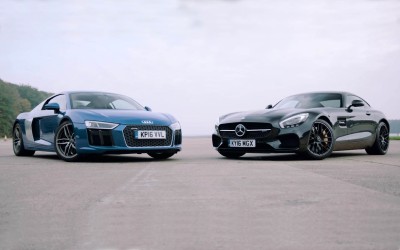 Audi R8 V10 vs Mercedes-AMG GT S (video)