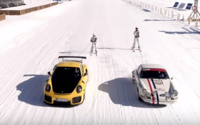 Δύο Porsche 911 πάνω στον πάγο (video)