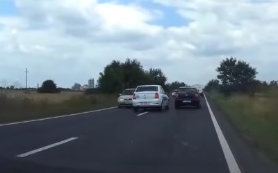 “Τυχερή” προσπέραση από αυτοκίνητο… κλινικής (video)