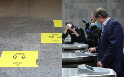 Η νέα... κανονικότητα στο Μετρό Με μάσκα και τηρώντας τις αποστάσεις