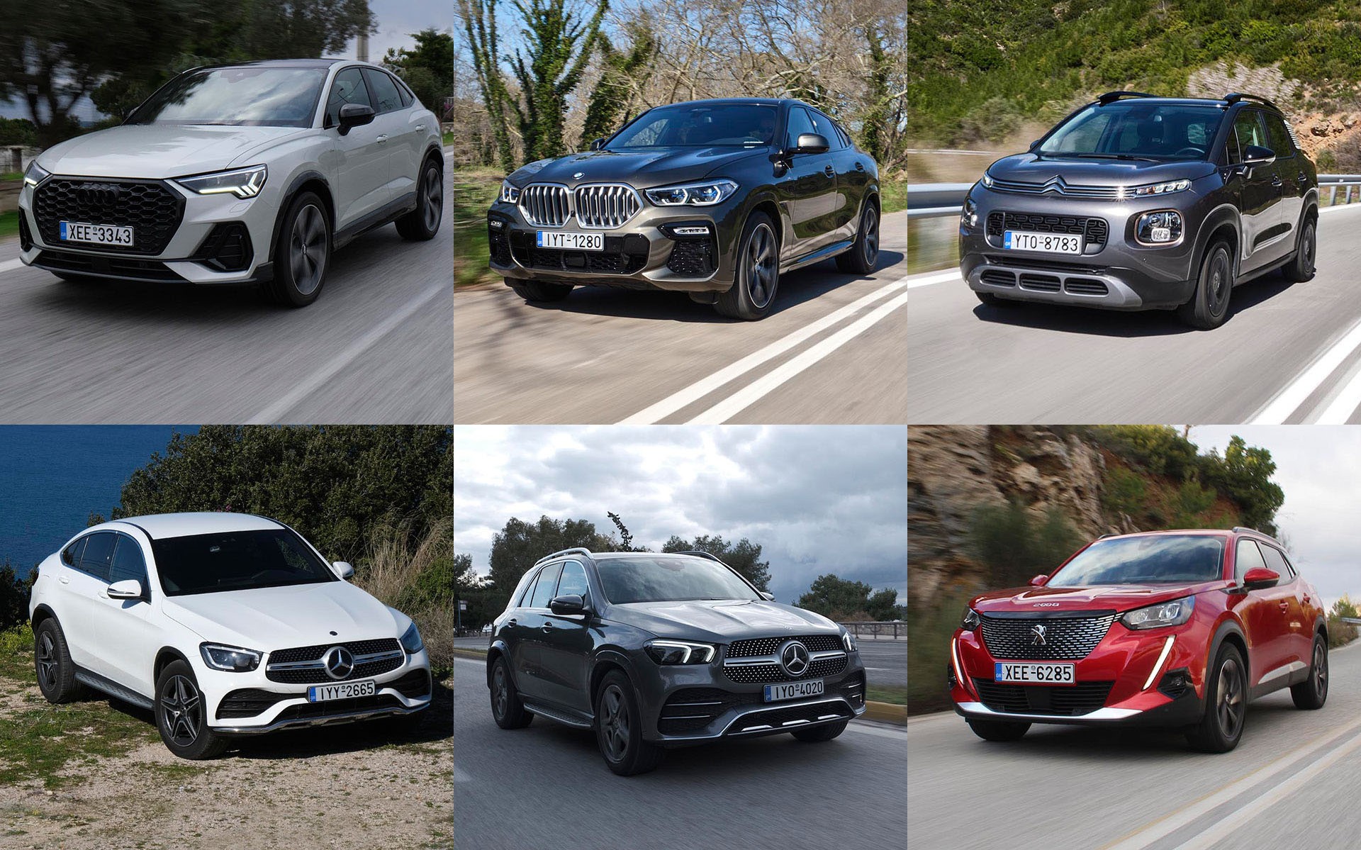 Δοκιμάζουμε 6 diesel SUV: Q3 Sportback, X6, C3 Aircross, GLC, GLE, 2008