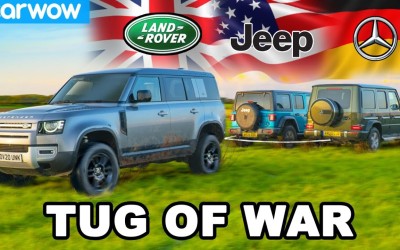 Tug of War: Mercedes G350 vs Land Rover Defender vs Jeep Wrangler [Video]