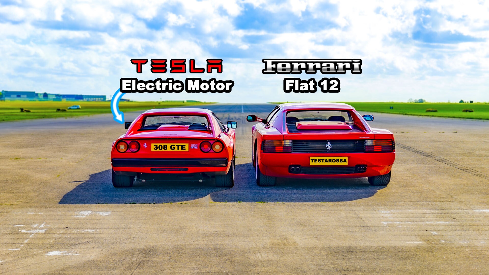 Drag Race: Ferrari 308 με καρδιά από Tesla vs Ferrari Testarossa [Video]