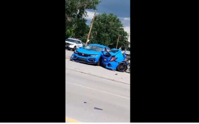 Civic Type R κόβεται κυριολεκτικά στα δύο μετά από ένα εξαιρετικά δυνατό ατύχημα (Video)