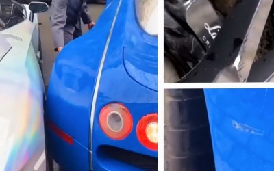 Ο οδηγός μιας Bugatti πέφτει πάνω σε σταθμευμένη Lamborghini! [Video]