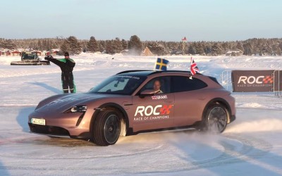 Νέο ρεκόρ Guinness για την Porsche Taycan: Τα περισσότερα donuts σε πάγο! [video]