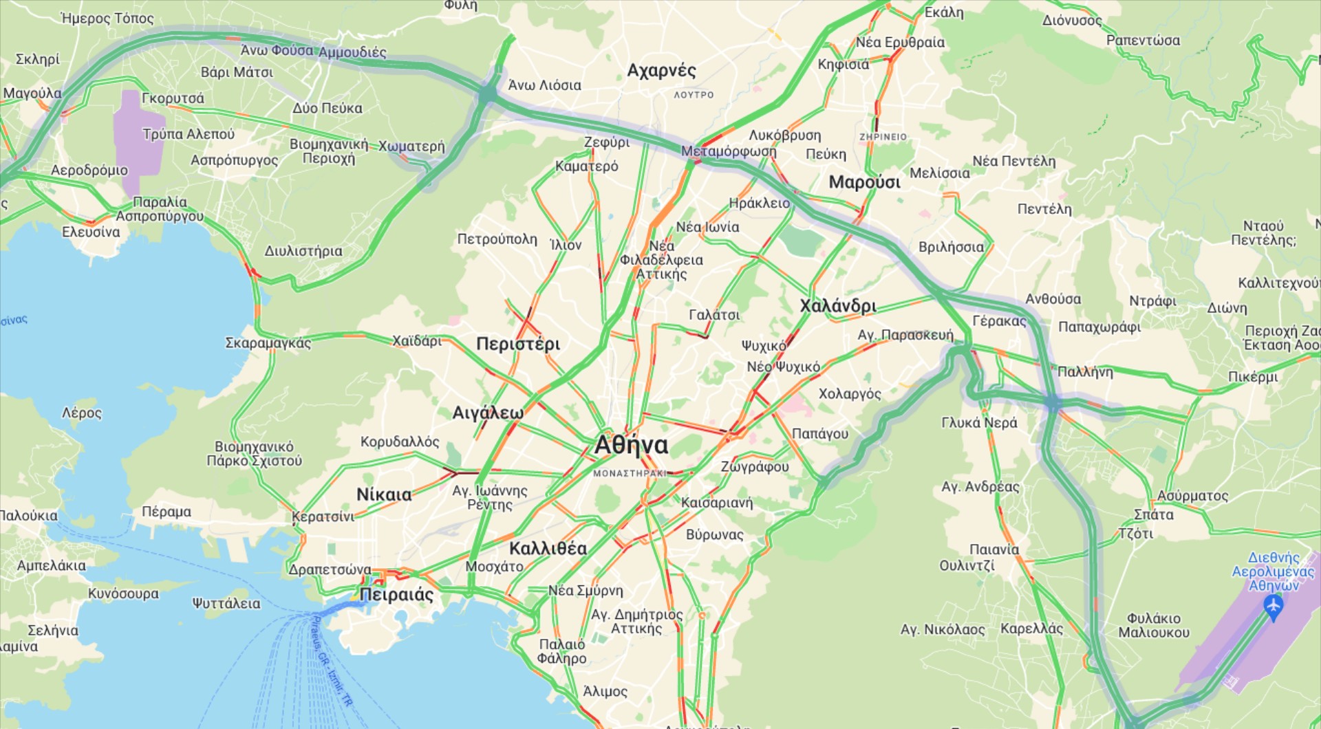 Αττικής Οδός: live χάρτης με την κίνηση στον αυτοκινητόδρομο