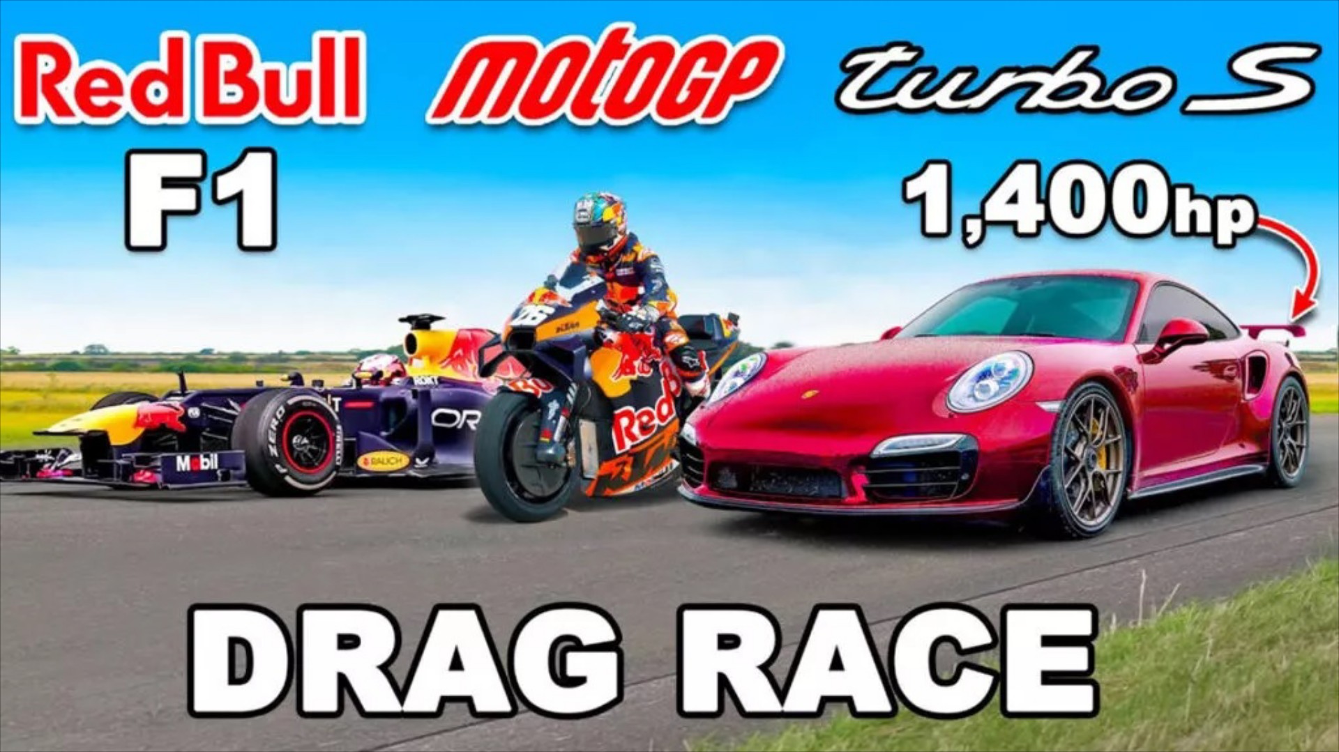 Κόντρα κορυφής: Porsche 911 Turbo 1.400 PS εναντίον F1 και MotoGP [video]