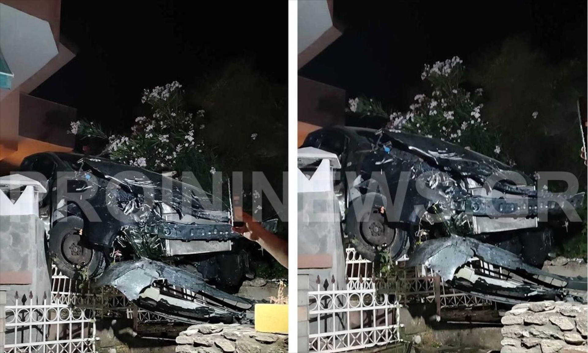Καβάλα: Αυτοκίνητο έπεσε από ύψος 20 μέτρων και προσγειώθηκε σε σπίτι