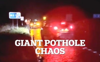 Λακκούβα προκάλεσε χάος και ζημιές σε 14 αυτοκίνητα - Και δεν είναι στην Ελλάδα