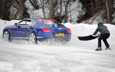 VIDEO: Ski joring με Bentley Continental GT