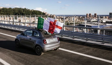 Το αμιγώς ηλεκτρικό Fiat 500 εγκαινίασε την κυκλοφορία στη νέα γέφυρα San Giorgio στη Γένοβα