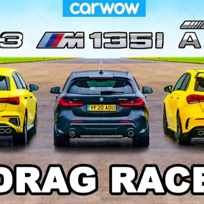 Drag Race: Audi S3 vs BMW M135i vs Mercedes-Benz A35 AMG [Video]
