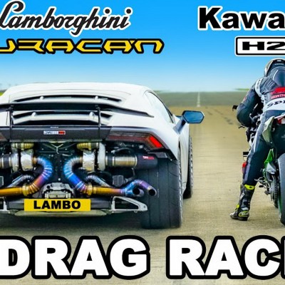 Τρομερή κόντρα μεταξύ Lamborghini Huracan και Kawasaki H2R [Video]