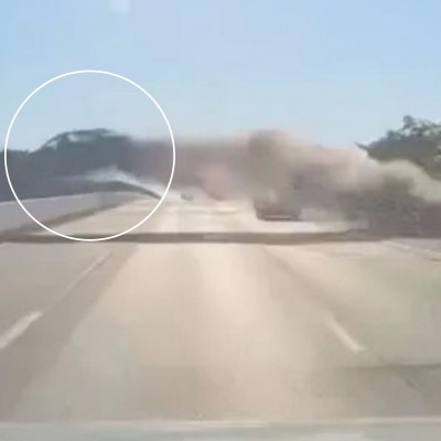 IX που οδηγούσε 70χρονος πέταξε πάνω από την εθνική οδό – Τρομερό video