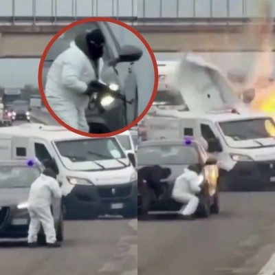 Χαμός στην εθνική οδό της Ιταλίας – Έκαναν ληστεία μέσα στον δρόμο με εκρηκτικά [video]