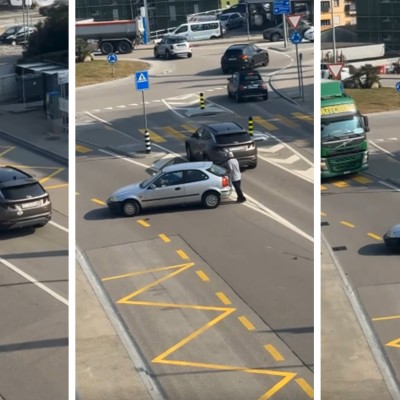 Ελβετία: Οδηγός Hyundai τρακάρει, φεύγει αφρενάριστος και κάνει βουτιά σε πάρκινγκ [video]