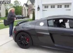 PRANK ON GRANDMOM! (AUDI R8 V10)