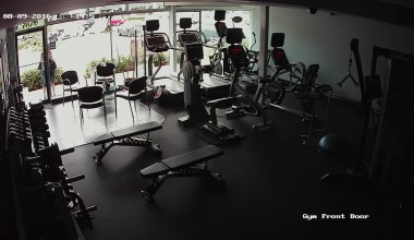 Tesla Model S crash into a gym