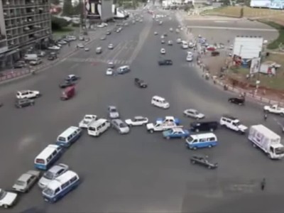 Addis Ababa traffic at Meskel_Square